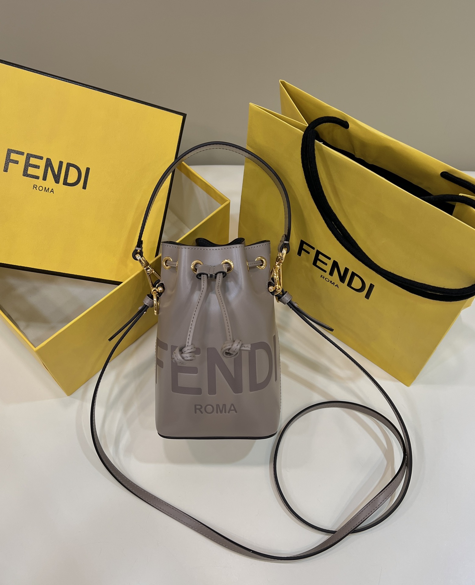 Fendi Mon Tresor Leather Mini Bag 8BS010 Cream